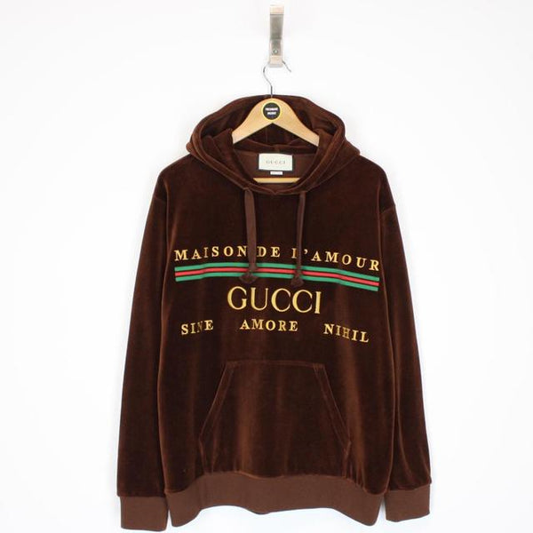 Gucci Maison De L'Amour Velour Hoodie Small – Freshmans Archive