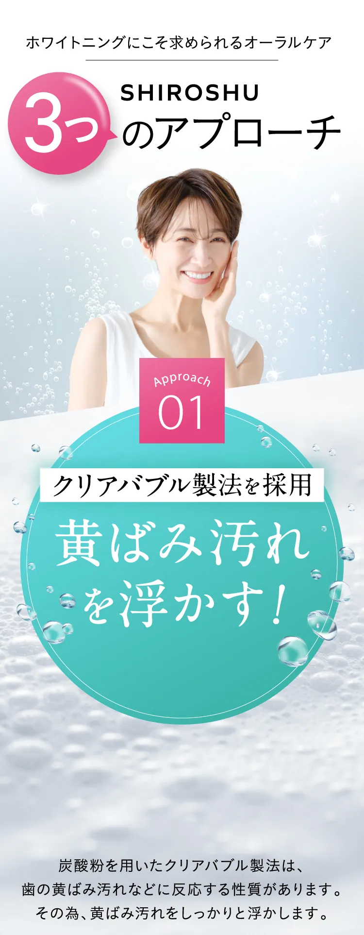 新感覚！炭酸ホワイトニング歯磨き粉「SIROSHU（シロッシュ）」