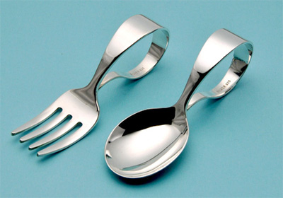 ベビーカトラリー 上田銀器工芸／銀のカトラリー スプーン・フォーク