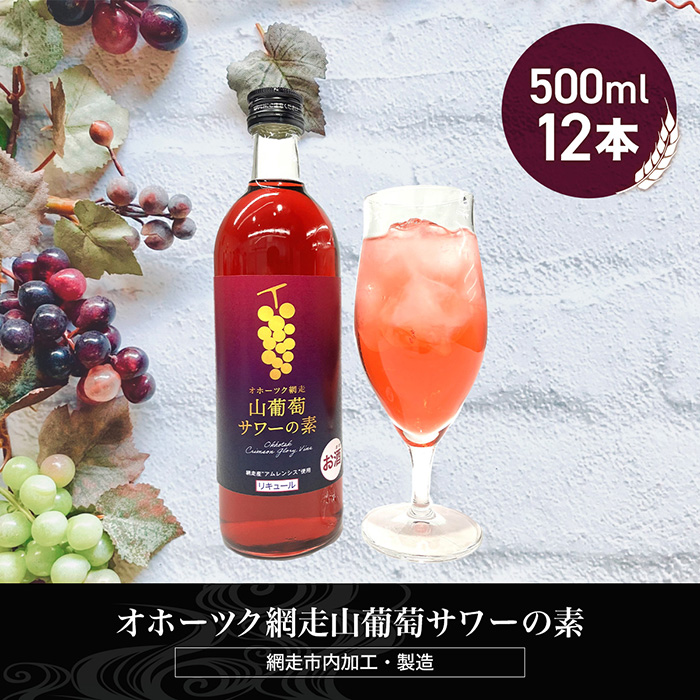 オホーツク網走山葡萄サワーの素500ml×12本入 ｜ G-Call ふるさと納税