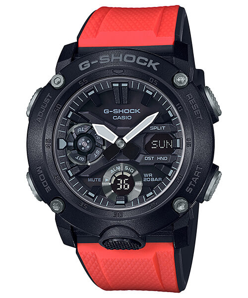 G-Shock GA-2000: Sleek Analog-Digital with Carbon Core Guard - G