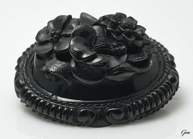 ジェット ブローチ アンティークジュエリー