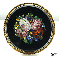 ローマン マイクロモザイク ブローチ アンティークジュエリー