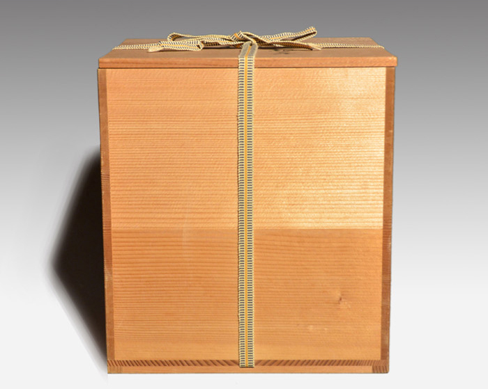 輪島塗 朱手桶水指 銀タガ入り 塗師 景平(作) 共箱 | 古美術ささき