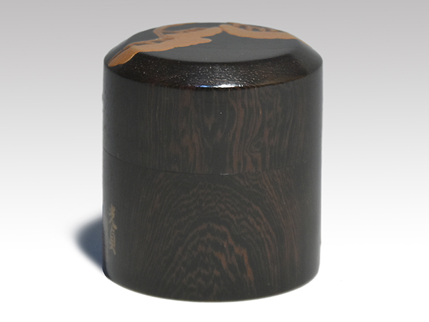 時代 松蒔絵 唐木鉄刀木 面中次棗・茶器 土佐光貞下図 | 古美術ささき