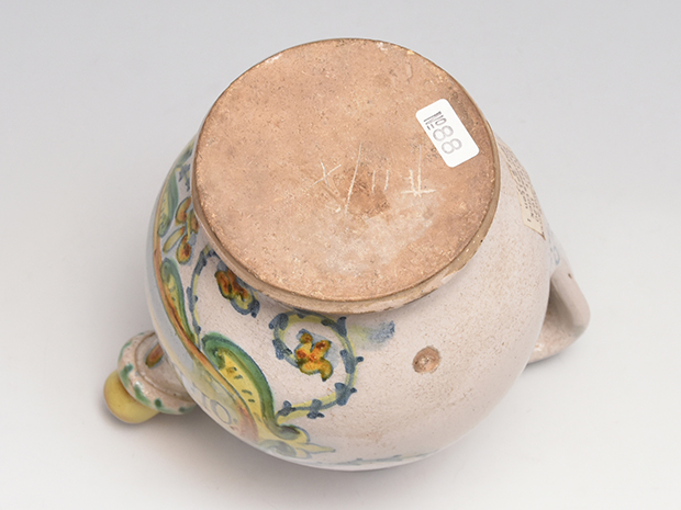 17世紀 イタリア マジョリカ カステル・デュランテ窯 陶器 色絵 唐草文