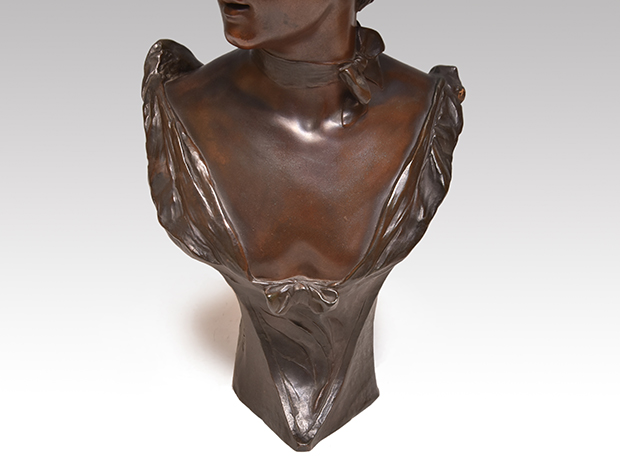 アール・ヌーヴォー ブロンズ 彫刻 女性 胸像 Georges Van der