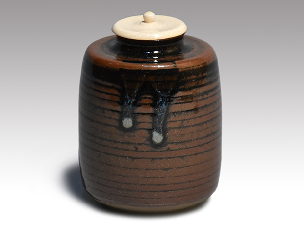 茶道具 美濃光寿造 茶入 大名物日野肩衝写 小林太玄極箱 茶道具 美濃