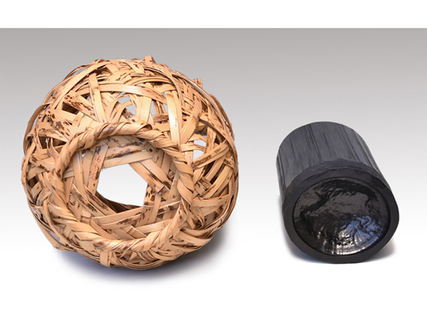 二代 白石白雲斎(作) 虎竹花籠 共箱 竹籠 | 古美術ささき