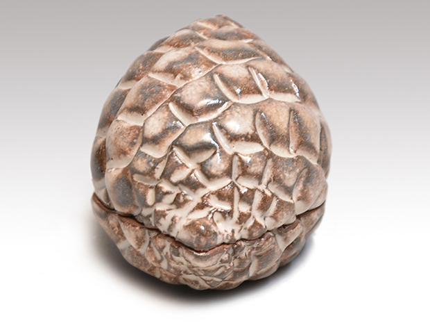 十二代 田原陶兵衛（作） 萩焼 松実香合 共箱 | 古美術ささき