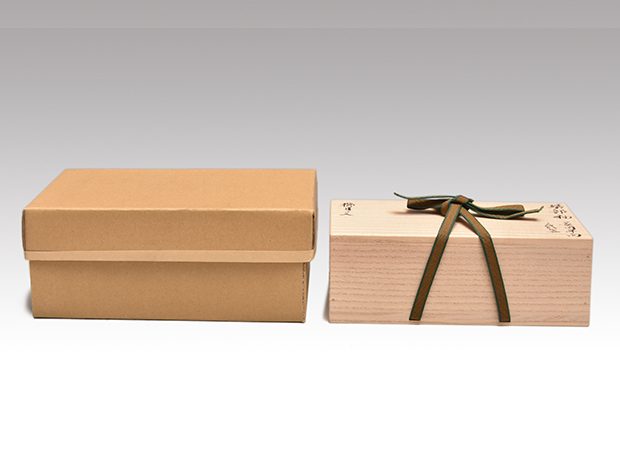 北大路魯山人(作) 織部釉 長角平向 櫛目文 2客 二代 黒田陶々庵識箱