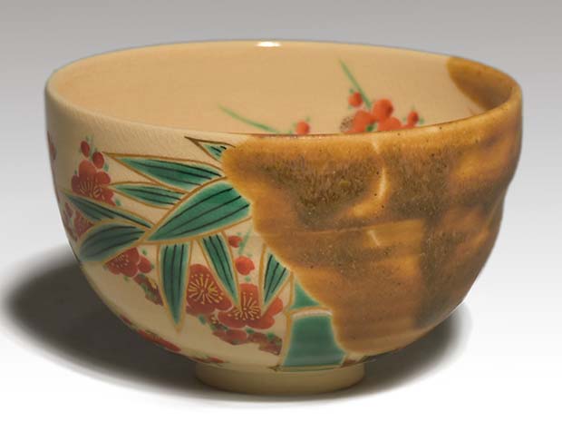 永楽善五郎(即全)作 梅竹絵茶碗 共箱 淡々斎箱書 | 古美術ささき