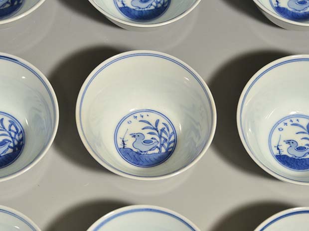 染付 煎茶碗 20客 十四代 永楽得全室妙全 共箱 | 古美術ささき