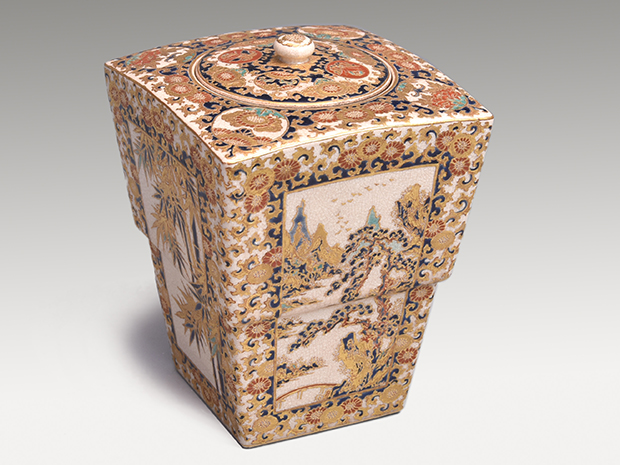 薩摩焼 金彩色絵水指 俵兤石 | 古美術ささき