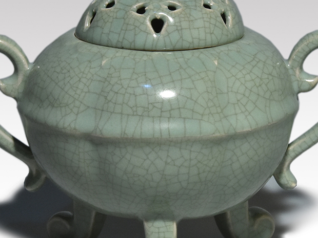 青磁香炉 中島宏（造）共箱 人間国宝 | 古美術ささき