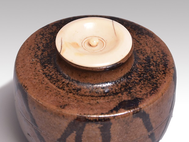 瀬戸茶入 銘「芦乃屋」 小堀宗慶箱書 象牙蓋 仕覆3 | 古美術ささき