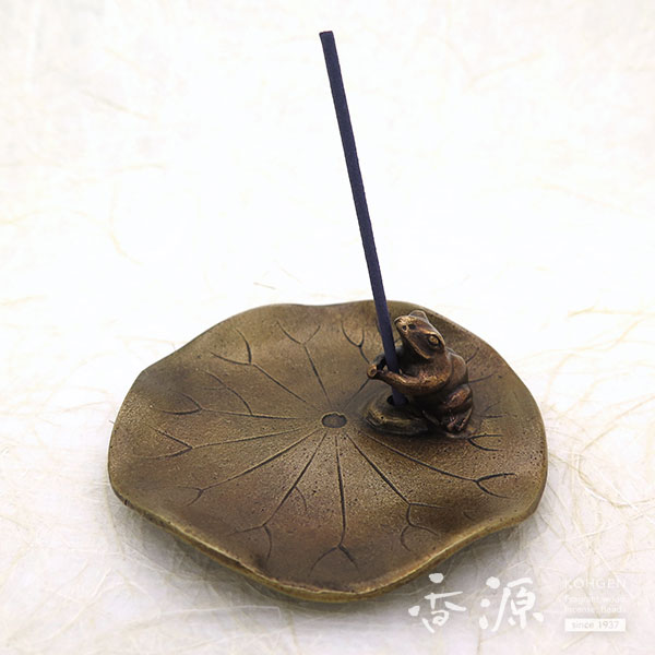 高岡銅器 香立 蓮に蛙 大の通販 - お香専門店香源