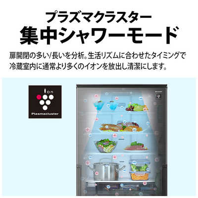 シャープ SHARP 冷蔵庫 3ドア 374L どっちもドア(両開き) プラズマ