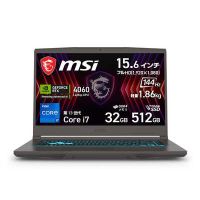 MSI ゲーミングノートパソコン [ RTX 4060 / 15.6型 / Win11 Home