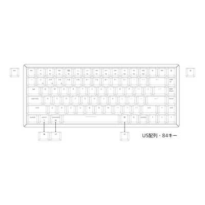 キークロン キーボード K2(V2)White LED(赤軸・英語配列) ［有線