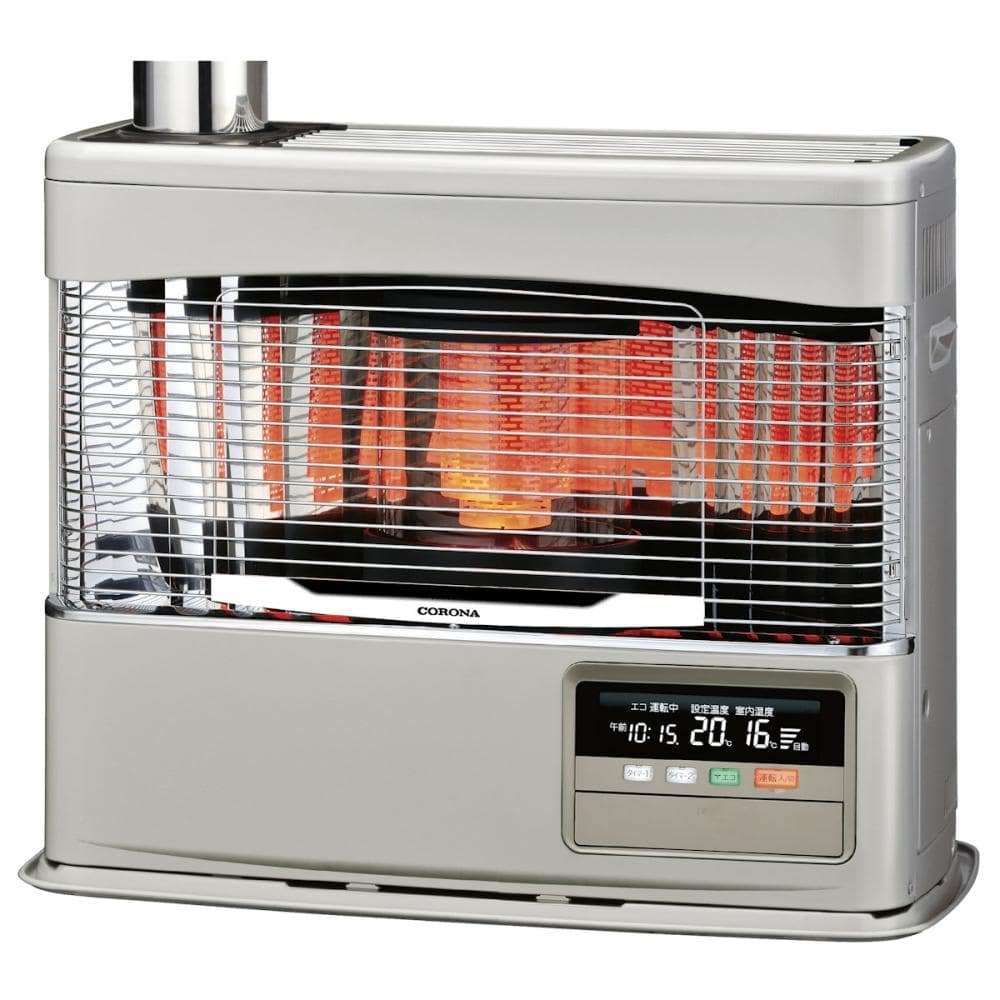 コロナ ポット式（煙突式）角型ストーブ 木造18畳 ホワイト SV
