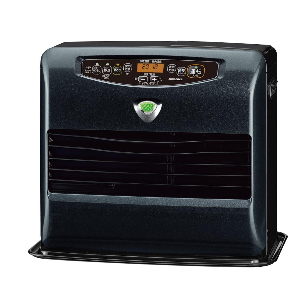 コロナ 石油ファンヒーター 木造12畳 パールブラック KCF