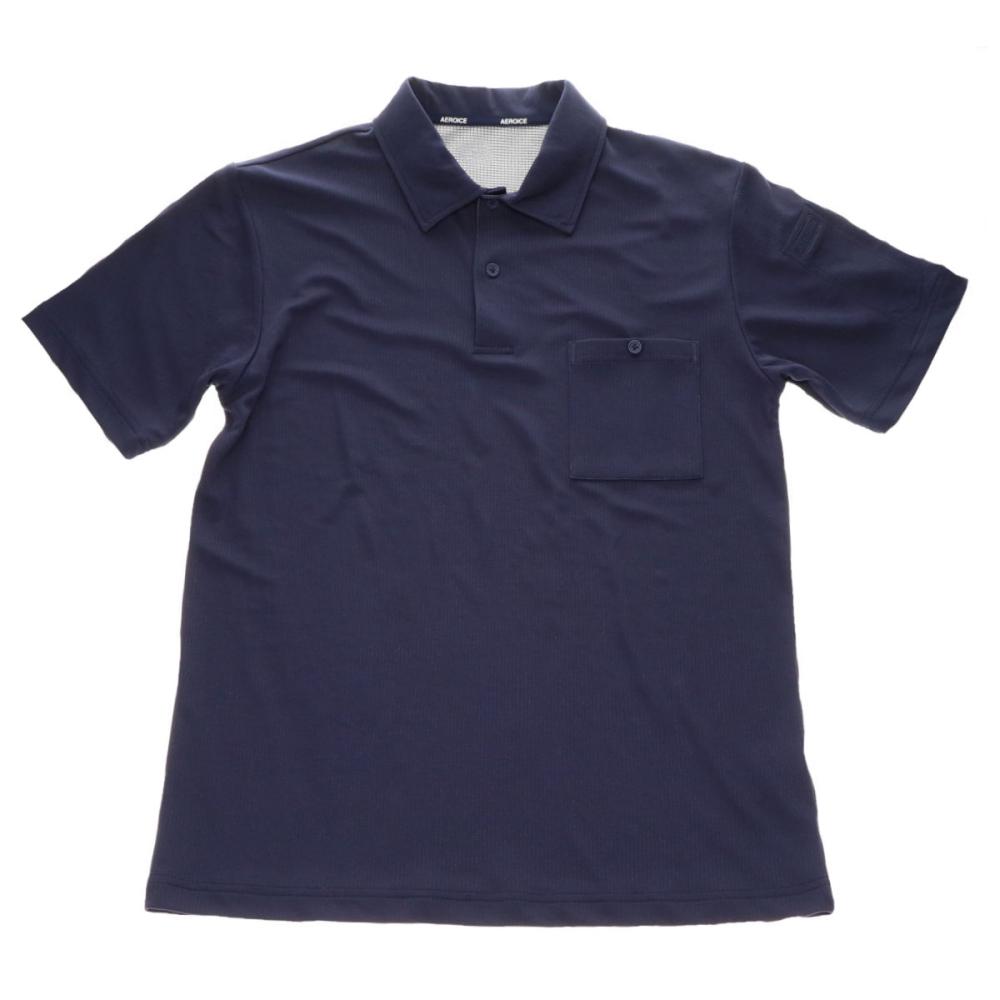 K＋WORKS エアロドライ 持続冷感ポロシャツ ネイビー L K23