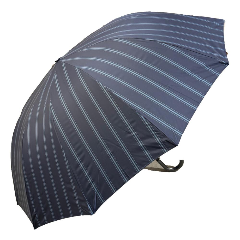 スギハラ 紳士65cmジャンプ傘 16本骨 ストライプ ブラック の