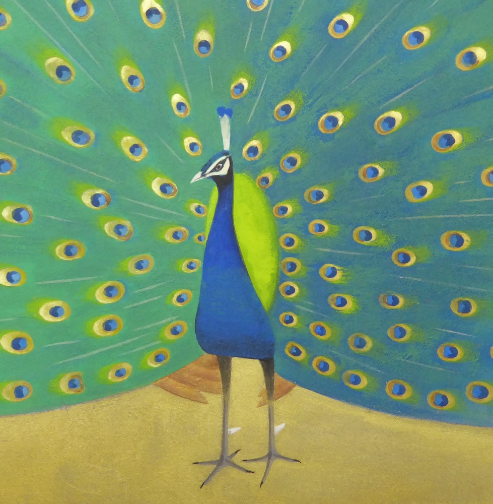 河原勇夫 『孔雀』 [古美術こもれび] 骨董,掛軸,絵画の買取と販売,名古屋