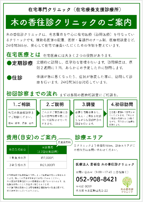 パンフレット | パンフレット | 木の香往診クリニック