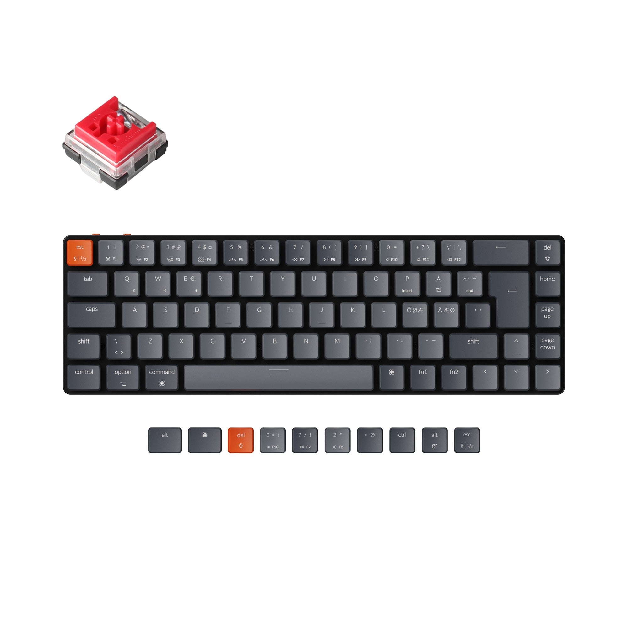 Keychron K7 Ultra-slim Wireless Mechanical Keyboard (Nordic ISO