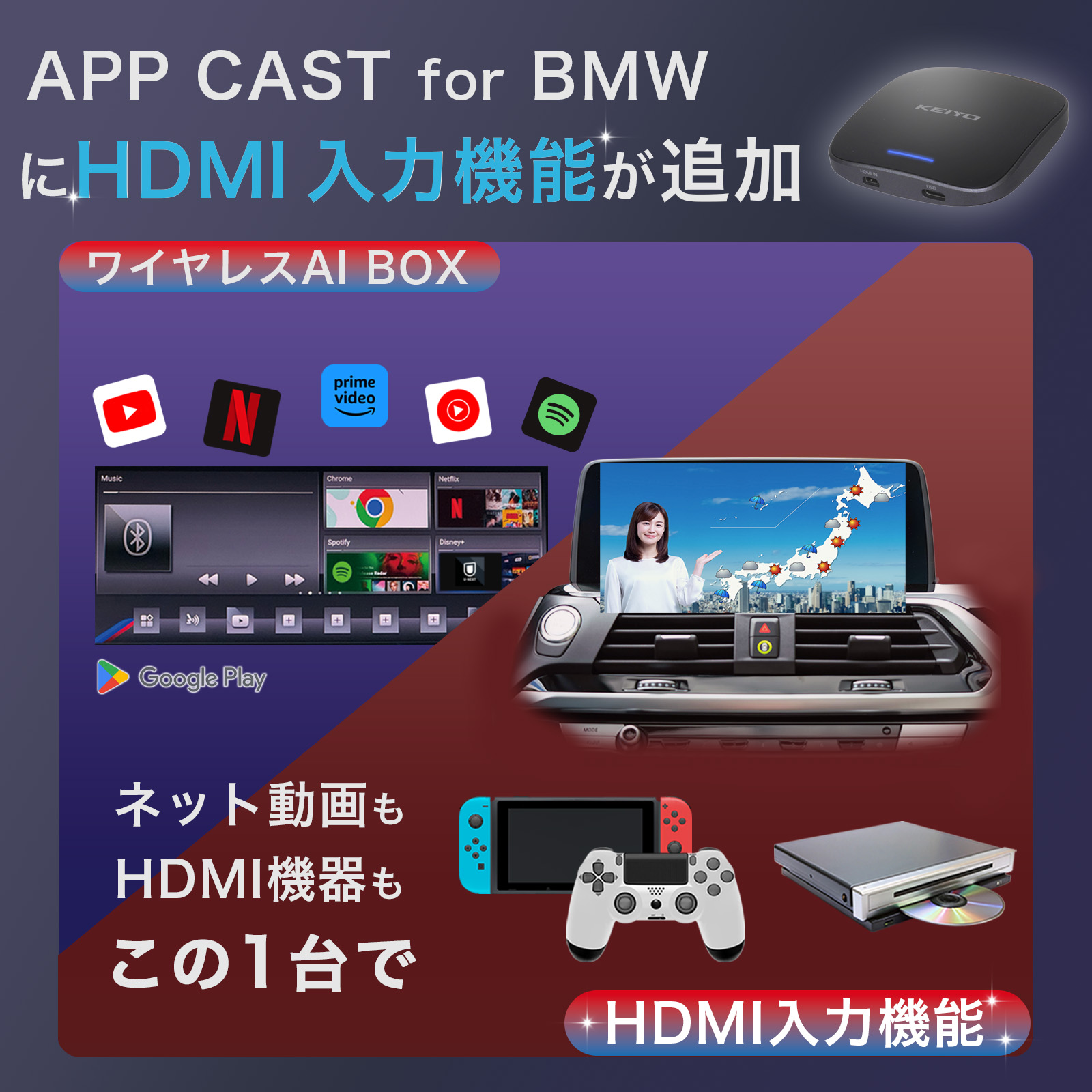 APP CAST for BMW+HDMI IN | 株式会社慶洋エンジニアリング【公式】
