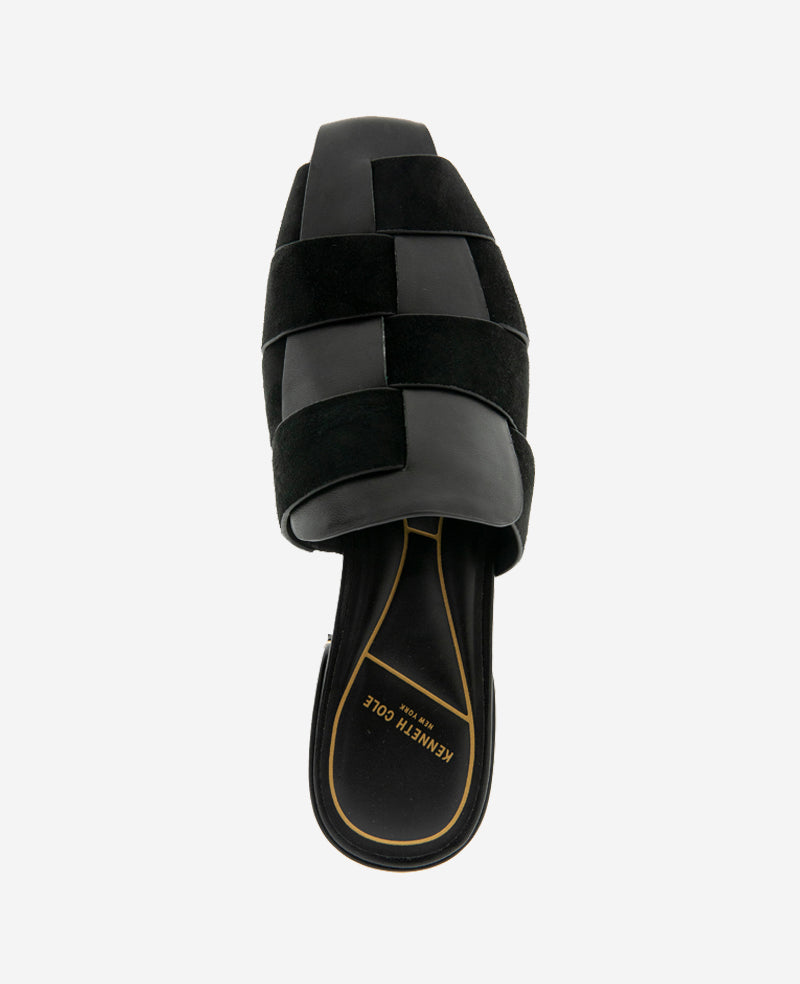 Faina Leather Fisherman Slide Sandal – Black | Kenneth Cole