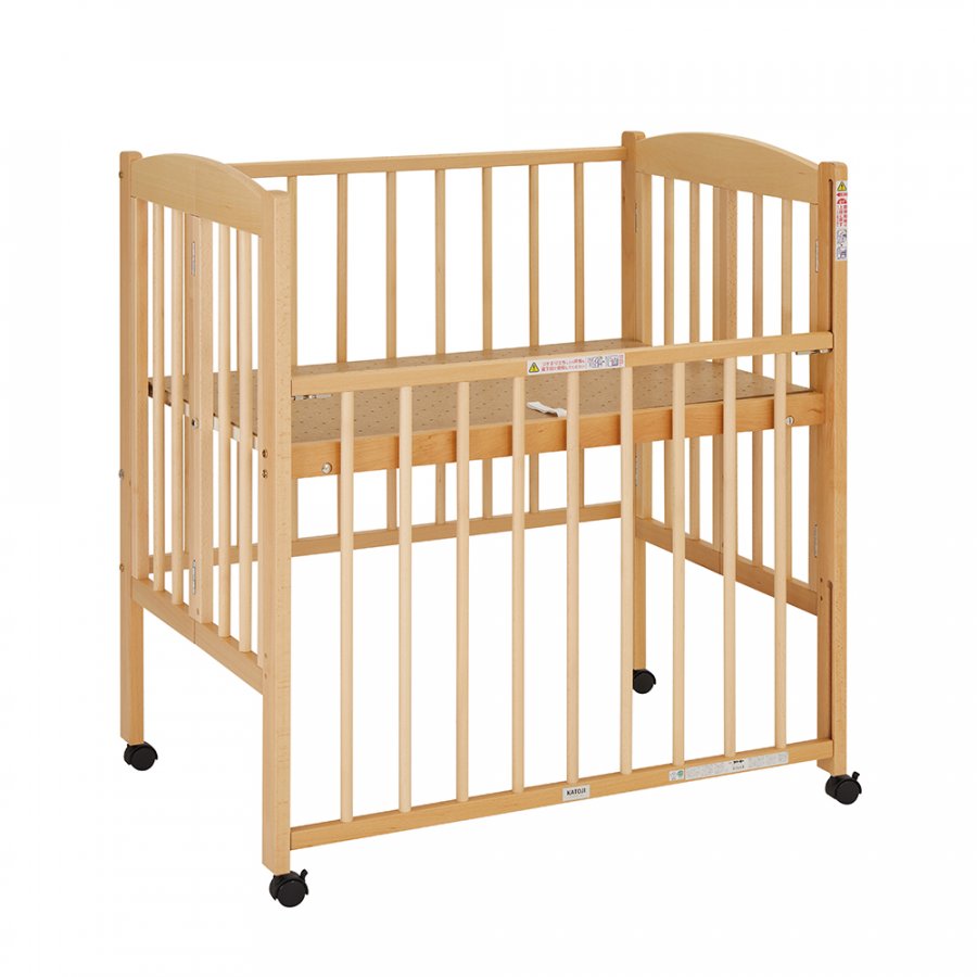 日本製 折りたたみミニベビーベッド ハイタイプ （ナチュラル