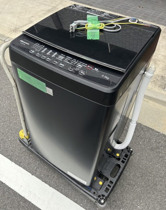 黒い家電セット】東芝 2ドア冷蔵庫 ハイセンス 5.5kg全自動洗濯機 横浜