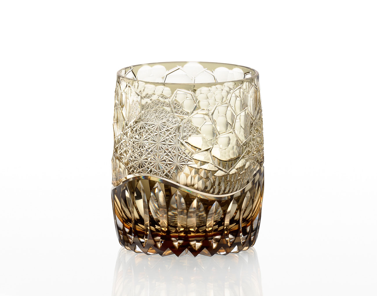 直営店限定 茨城県 伝統工芸士・野口友和作 重ね色目ロックグラス＜氷