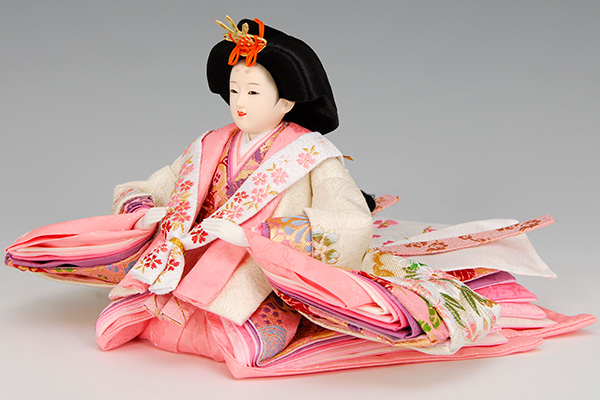 K-300 収納飾り 雛人形 京都西陣金襴 雪輪桜 白段織｜雛人形、五月人形