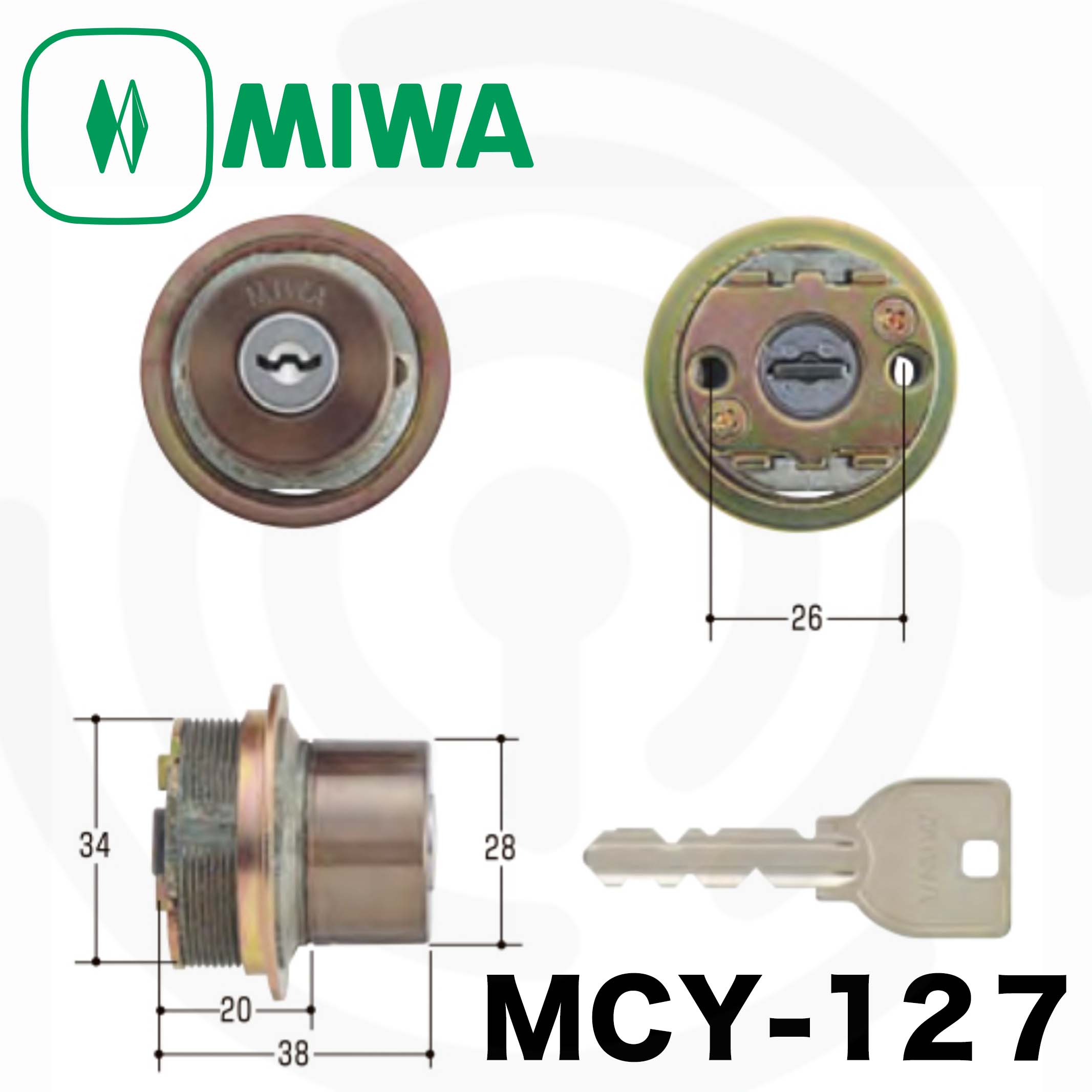 MIWA 【美和ロック】 取替シリンダー [MIWA-MCY-127] Kシリーズ[MCY