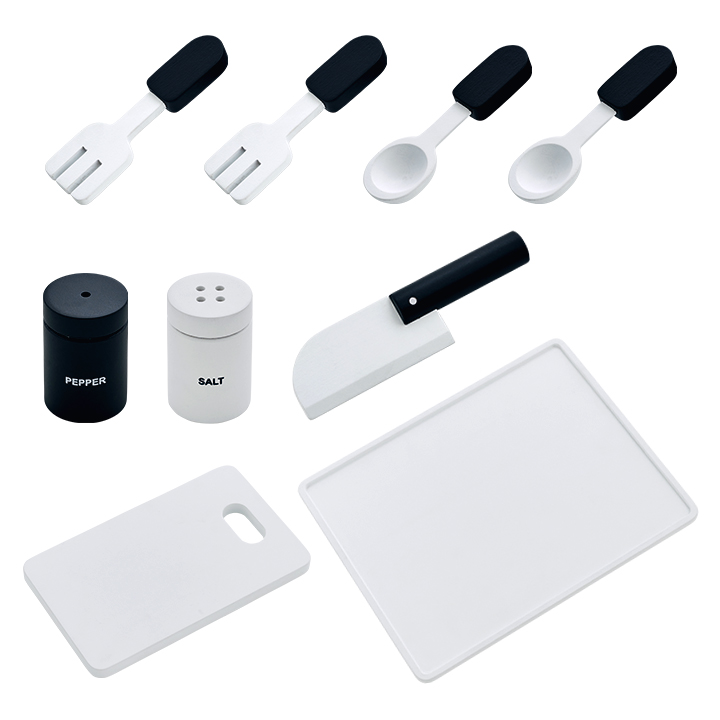 おままごと18点セット キッチンツール coromo(コロモ) モノトーン