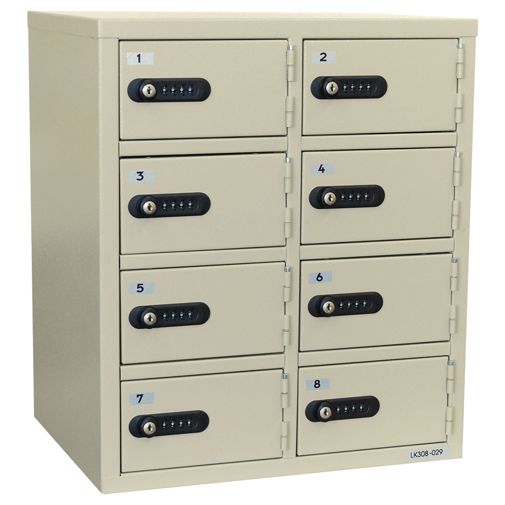 ダイヤル式 2列4段8人用貴重品ロッカー 幅417 奥行320 高さ485 EK