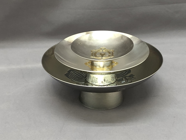 純銀盃皿のみ 甲台無し 銀杯 う*I様 純銀銀杯 純銀盃 純銀盃 127g 純銀