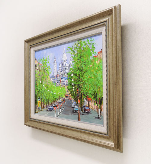 絵画 油絵 モンマルトル・サクレクール寺院 フランス・パリ （藤原英信