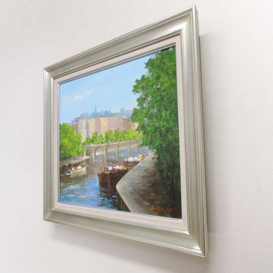 絵画 油絵 セーヌ川・パリ F20号 （春野修一） 送料無料 【肉筆