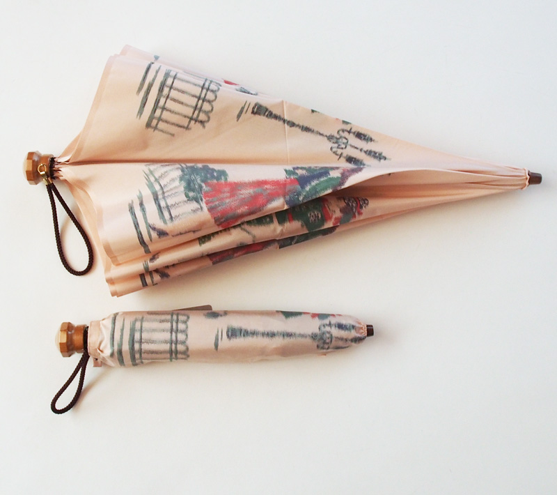 折畳】モンブランヤマグチ 晴雨兼用ほぐし織り パリの散歩道