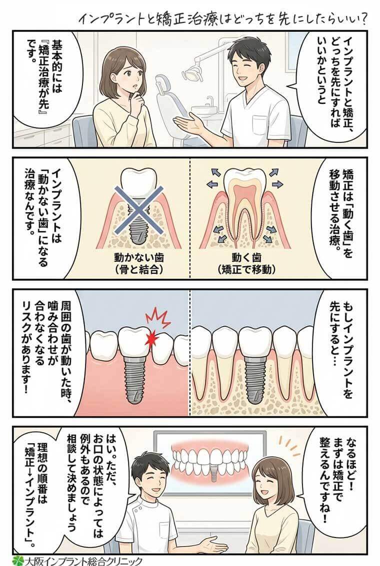 インプラントと矯正治療はどっちを先にしたらいい？｜大阪インプラント