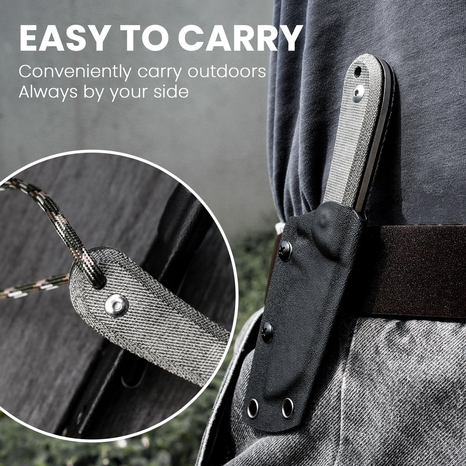 Kizer 2.94 inch Deckhand D2 Compact Fixed Blade G10+Micarta Handle