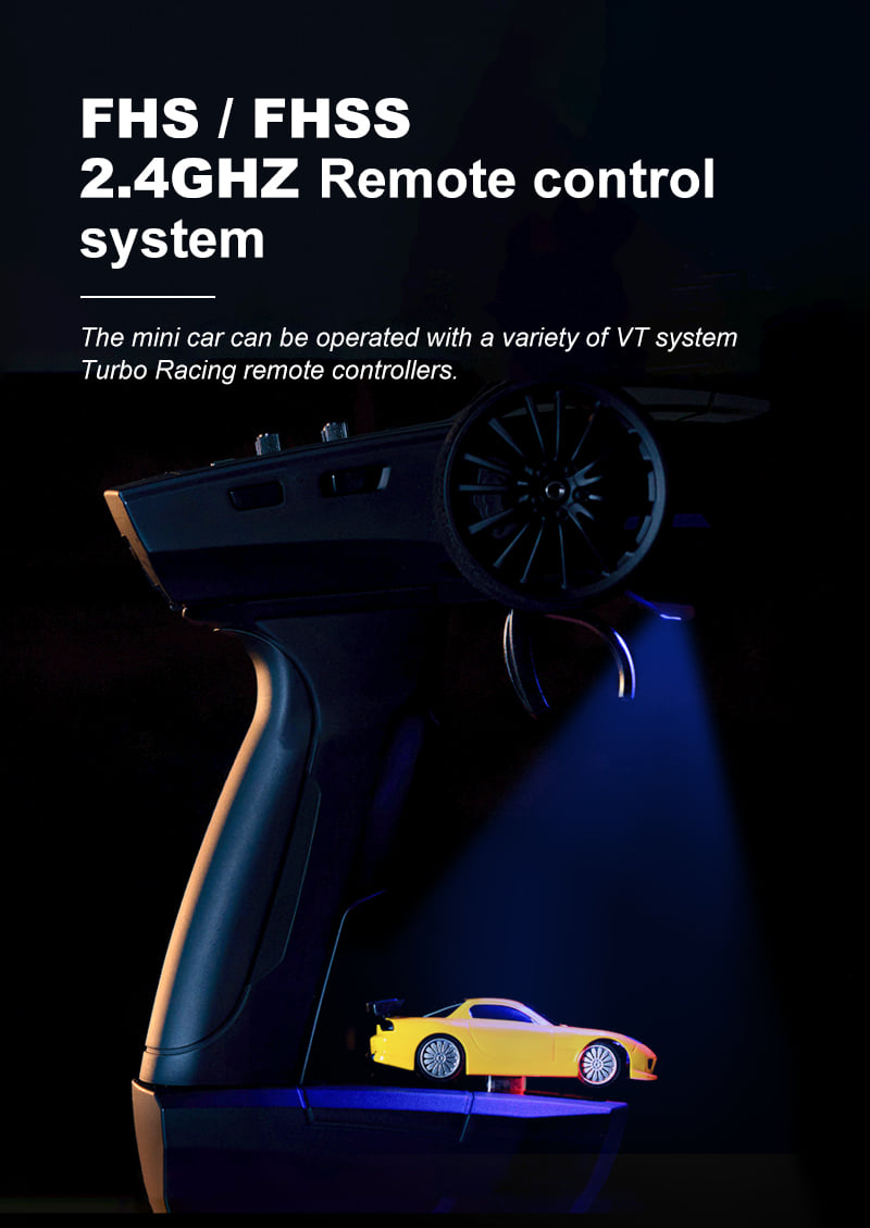 TURBO RACING 1/76スケール RTR R/Cカー C64ドリフト（グリーン）：技