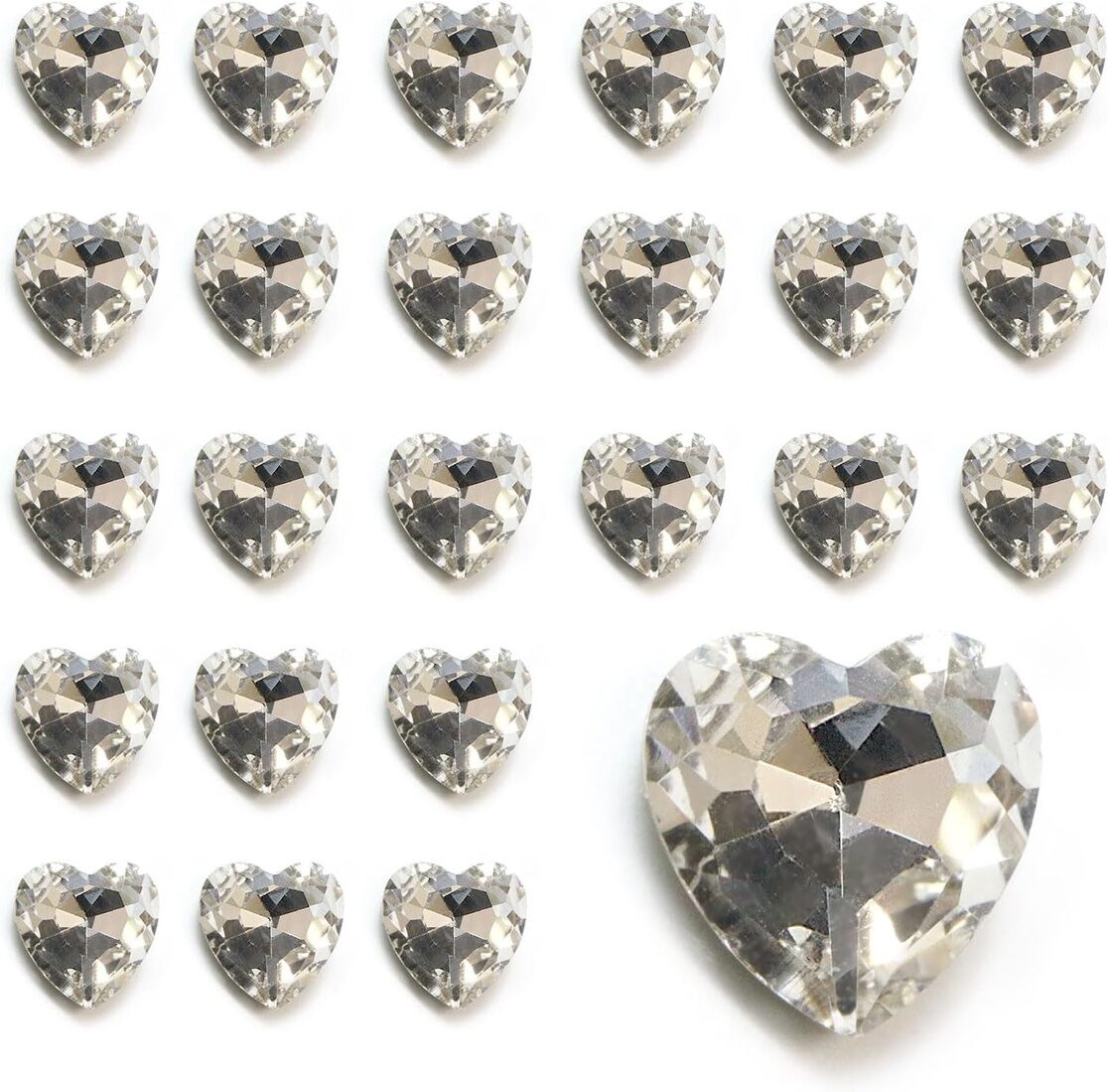 ネイルパーツ ハート【クリスタル】透明 立体 パーツ 3D ネイルアート