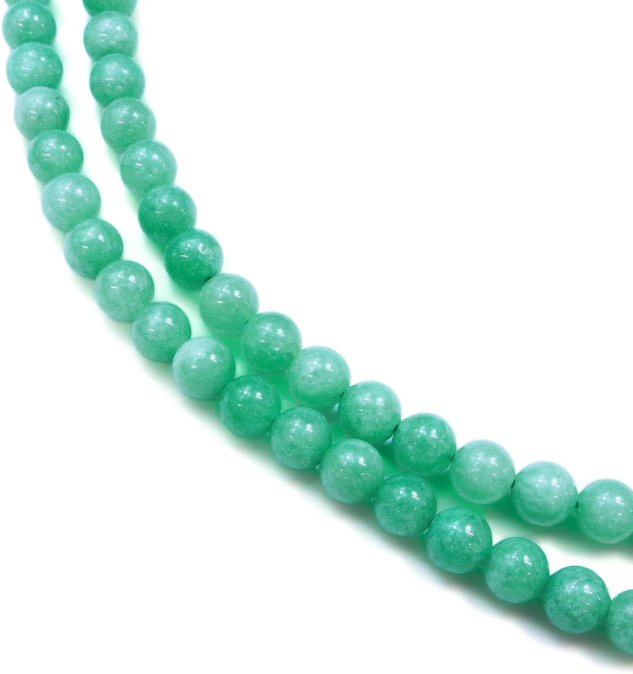 天然石】翡翠 ヒスイ ブレスレット用 ビーズ 一連 6mm【約62粒入り