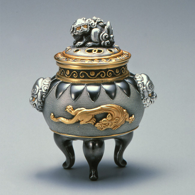 sk38-01, 獅子龍香炉 銀香炉